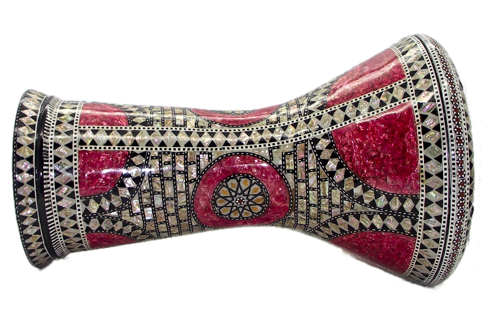 Egyptian-GEF-MOP-Pink-Black-Mitello-Head-Darabuka